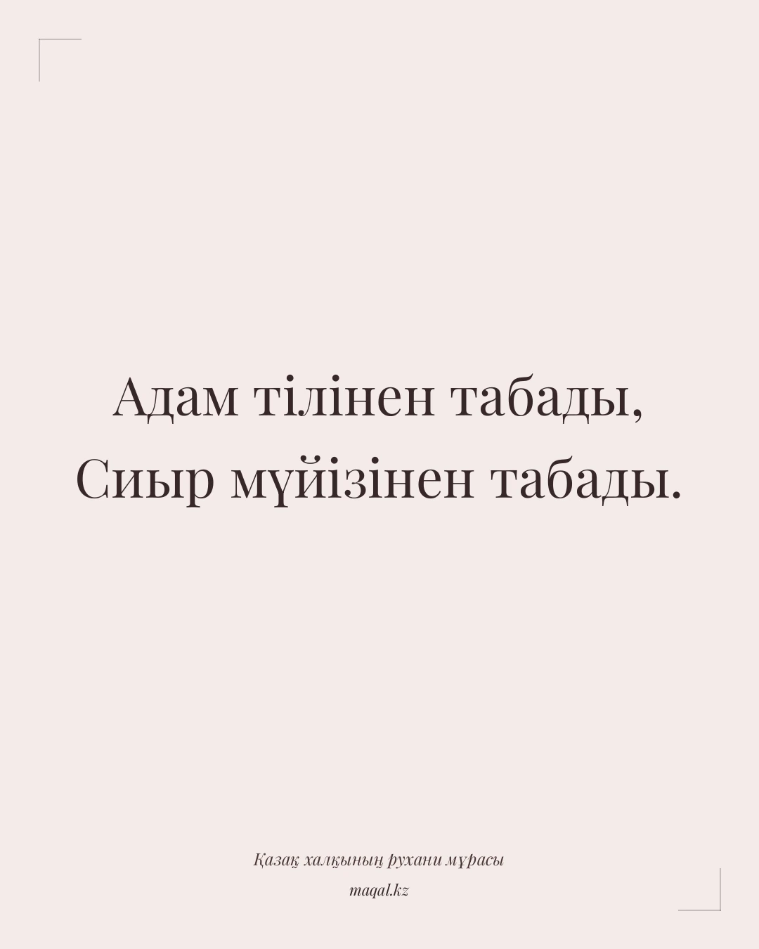 Адам тілінен табады, Сиыр мүйізінен табады. — қазақша мақал