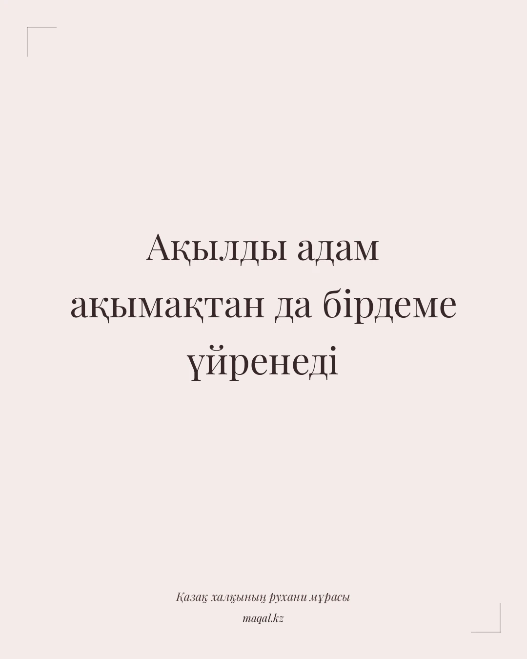 Ақылды адам ақымақтан да бірдеме үйренеді — қазақша мақал