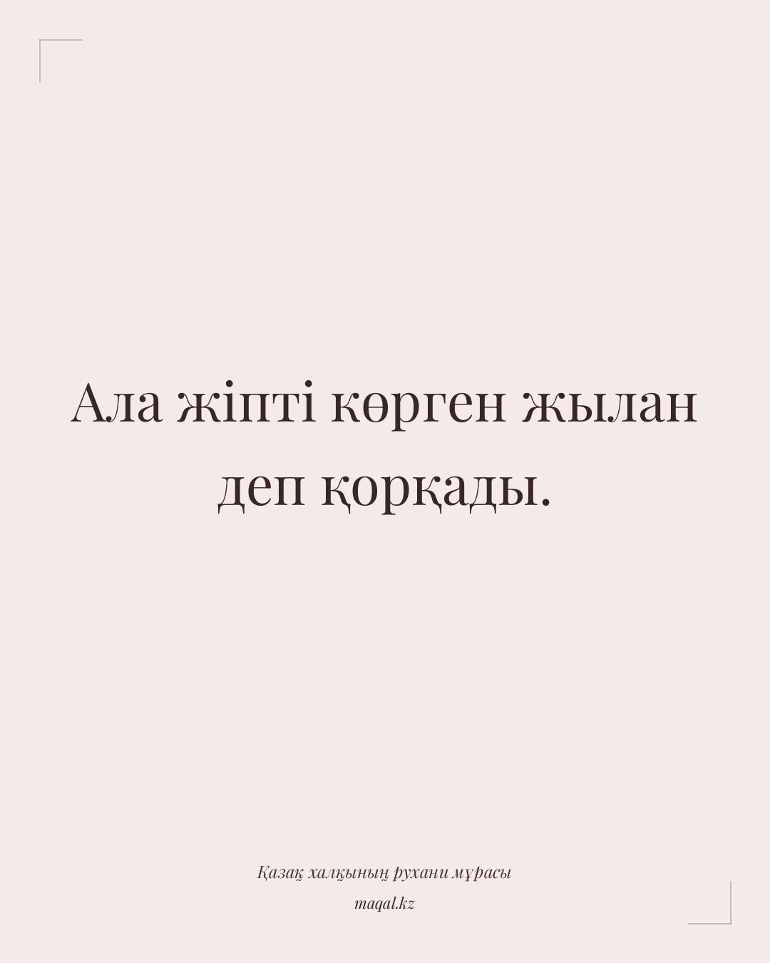 Ала жіпті көрген жылан деп қорқады. — қазақша мақал