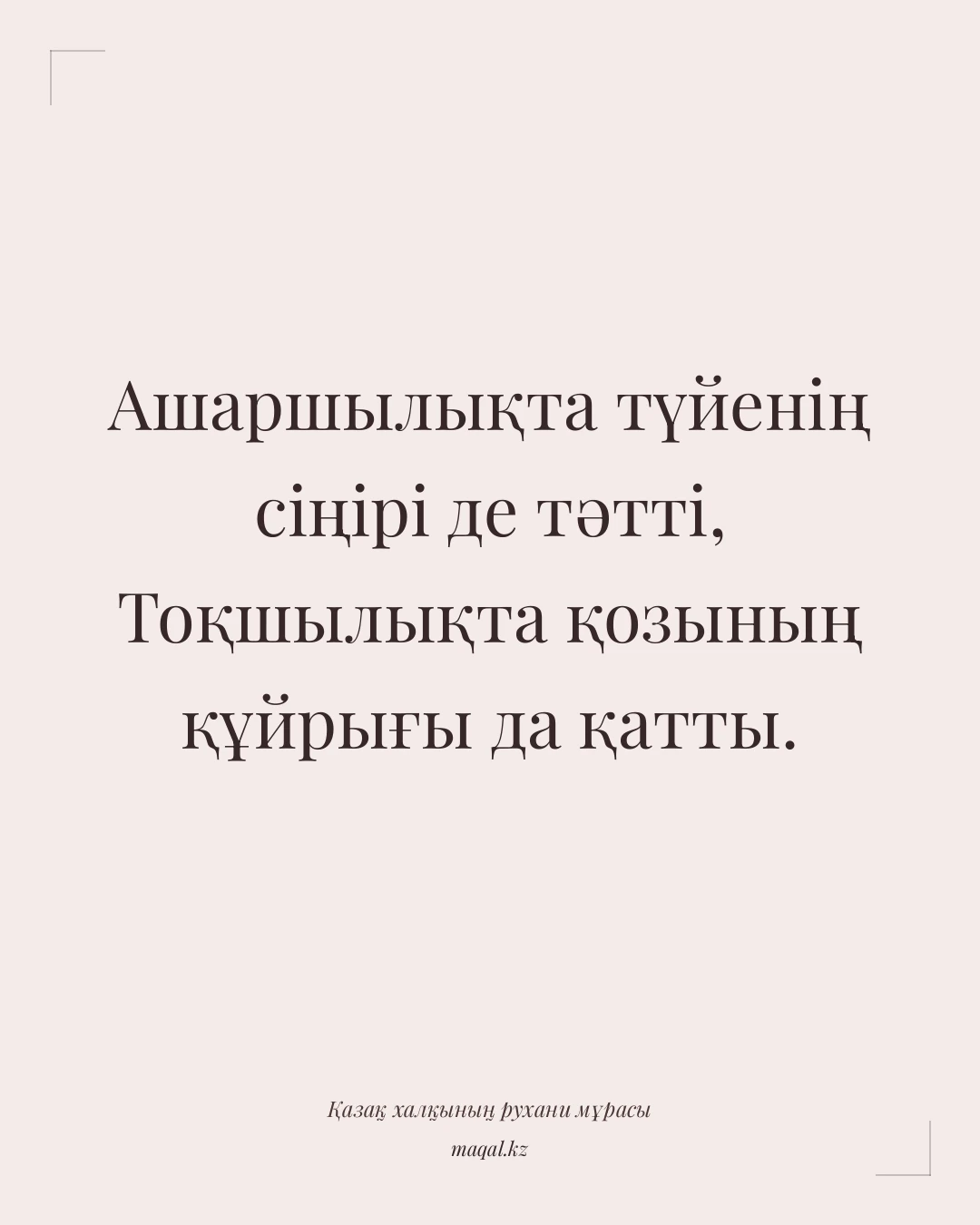 Ашаршылықта түйенің сіңірі де тәтті, Тоқшылықта қозының құйрығы да қатты. — қазақша мақал