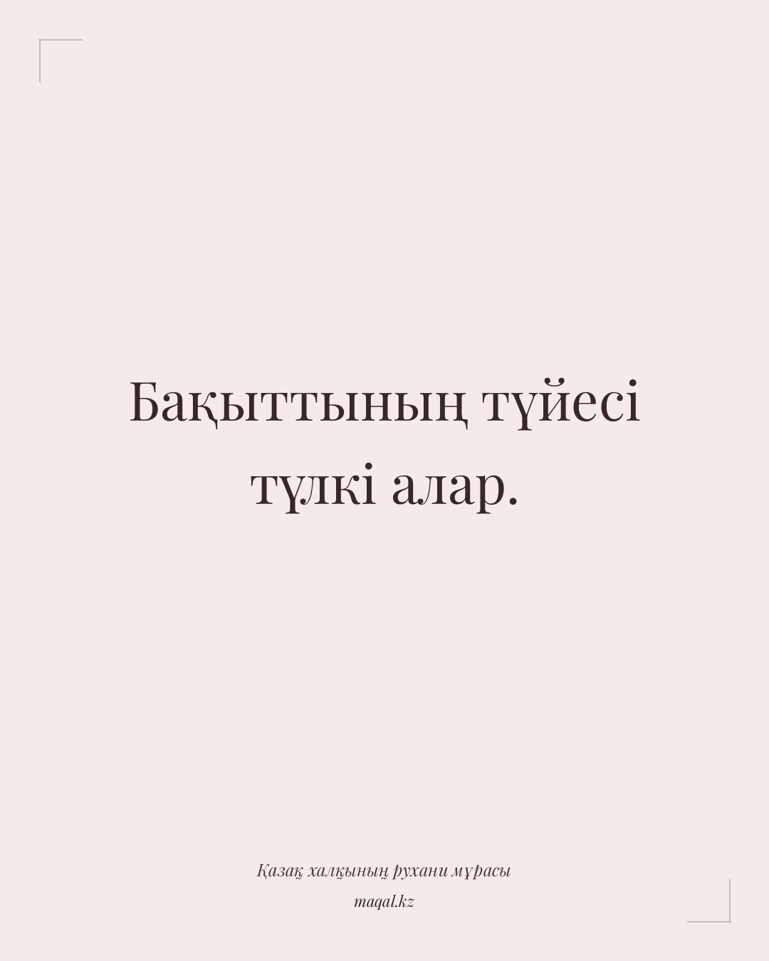 Бақыттының түйесі түлкі алар. — қазақша мақал