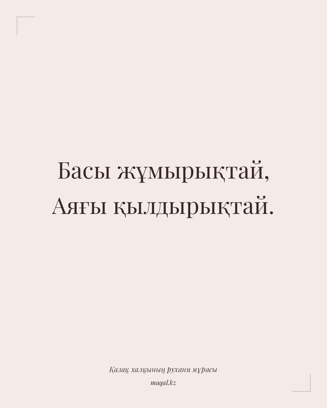 Басы жұмырықтай, Аяғы қылдырықтай. — қазақша мақал