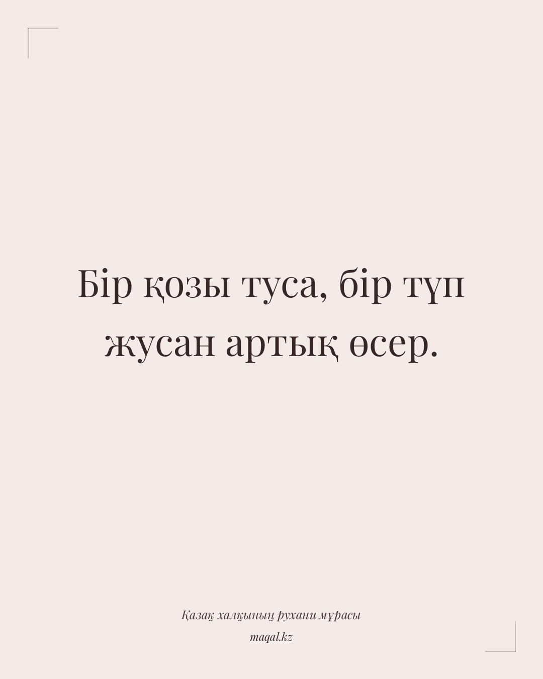 Бір қозы туса, бір түп жусан артық өсер. — қазақша мақал