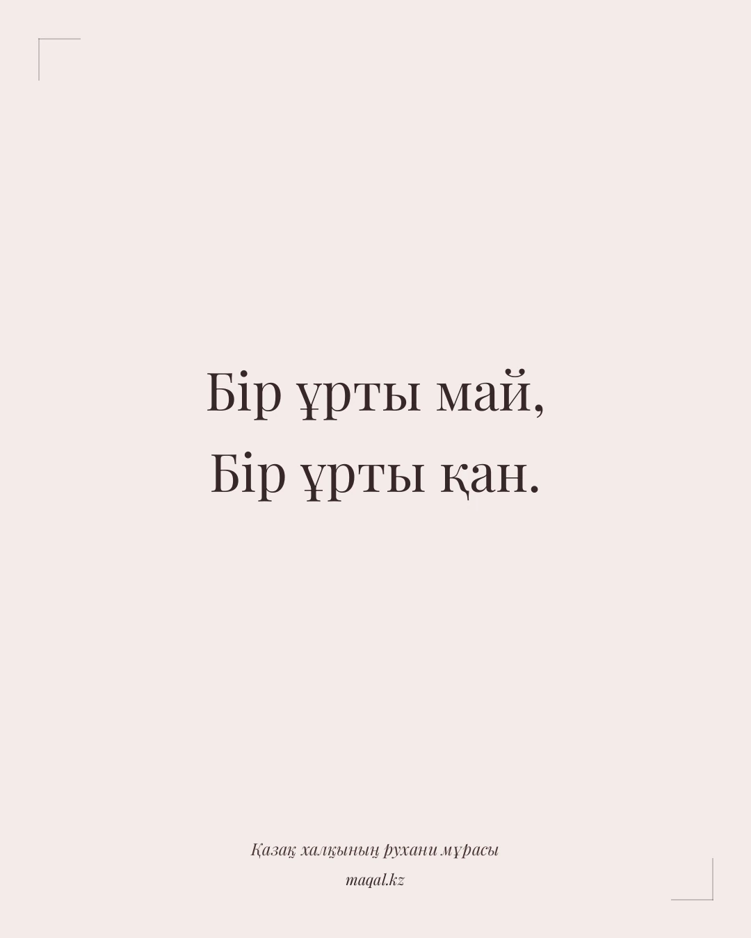 Бір ұрты май, Бір ұрты қан. — қазақша мақал