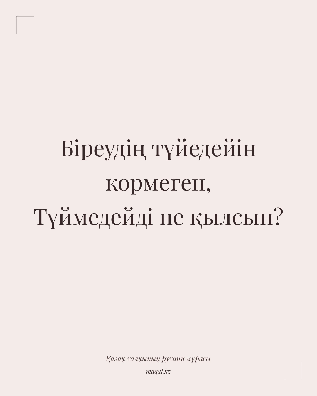 Біреудің түйедейін көрмеген, Түймедейді не қылсын? — қазақша мақал
