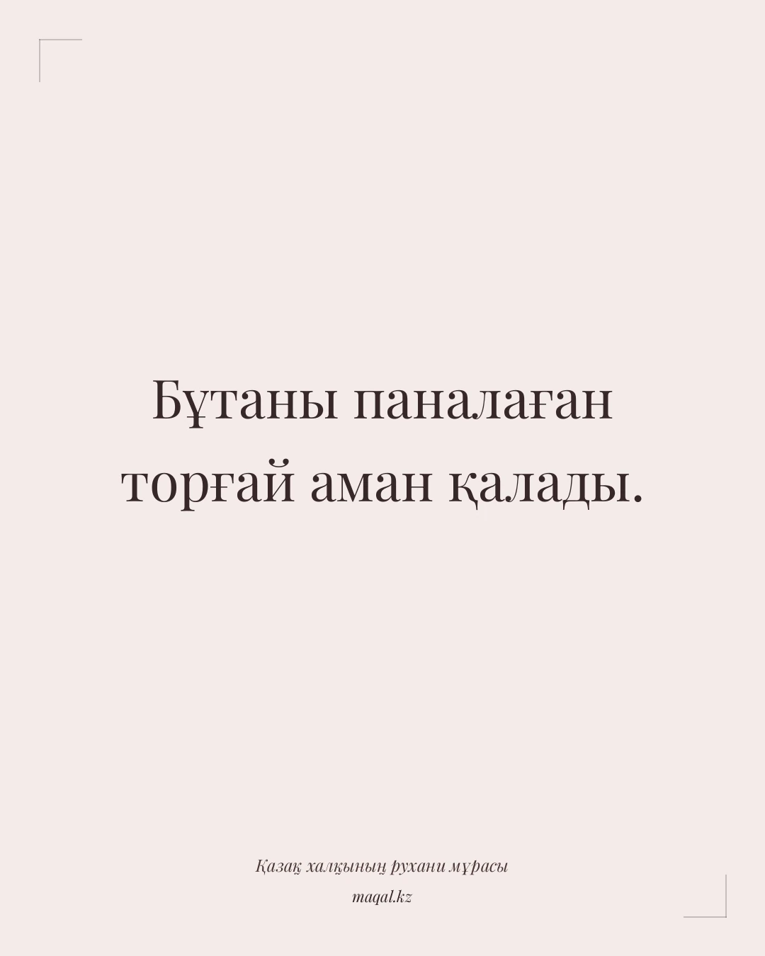 Бұтаны паналаған торғай аман қалады. — қазақша мақал