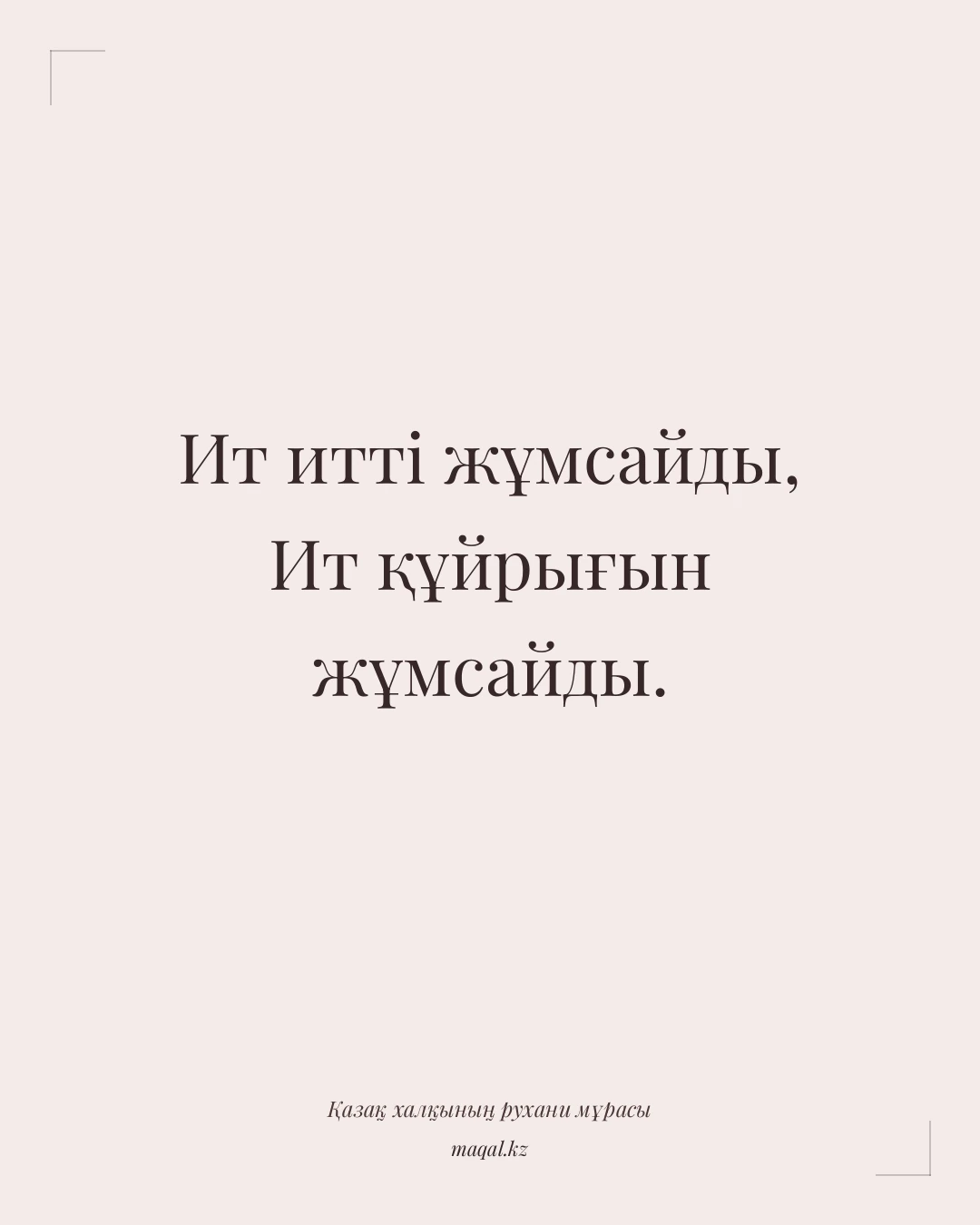 Ит итті жұмсайды, Ит құйрығын жұмсайды. — қазақша мақал