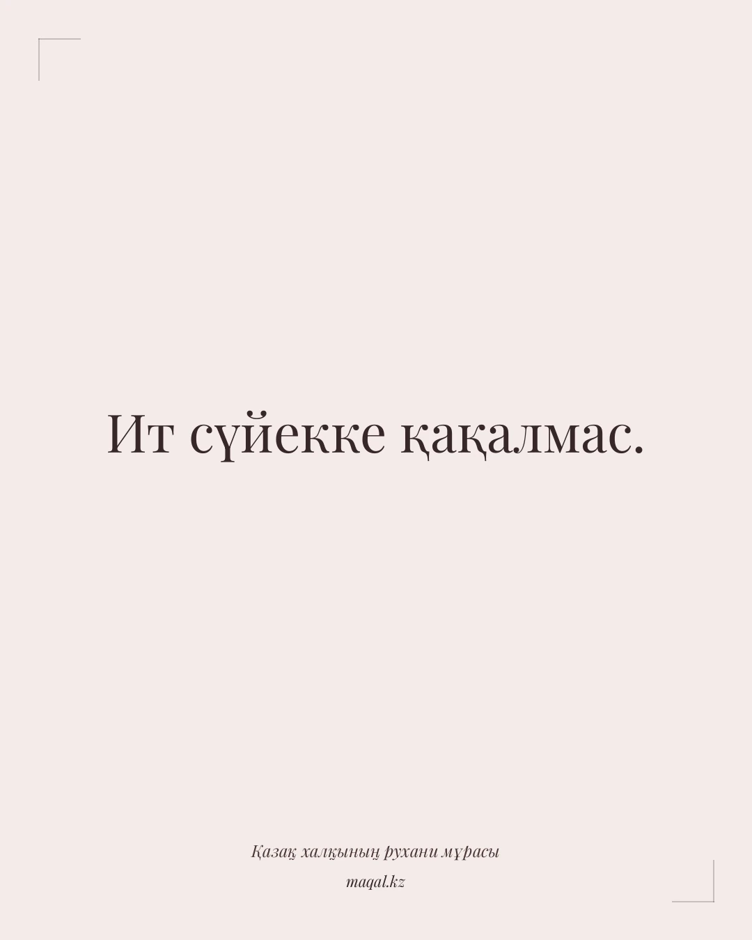 Ит сүйекке қақалмас. — қазақша мақал