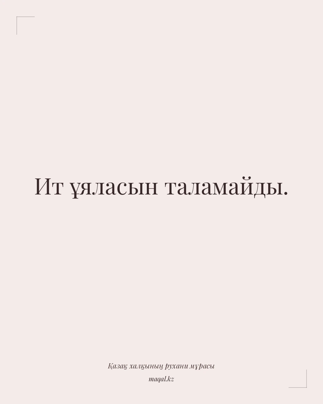 Ит ұяласын таламайды. — қазақша мақал