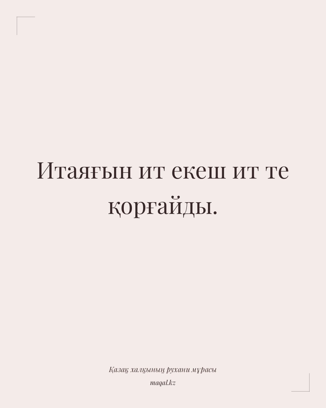 Итаяғын ит екеш ит те қорғайды. — қазақша мақал
