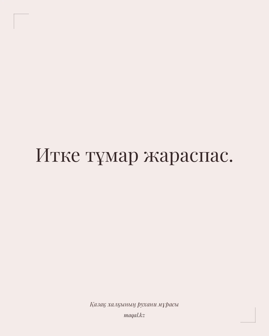 Итке тұмар жараспас. — қазақша мақал