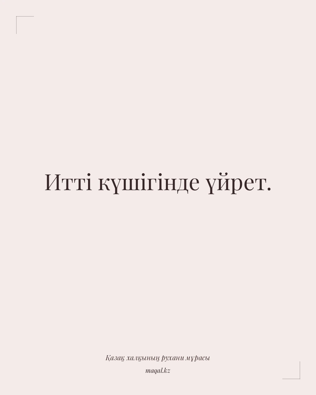 Итті күшігінде үйрет. — қазақша мақал