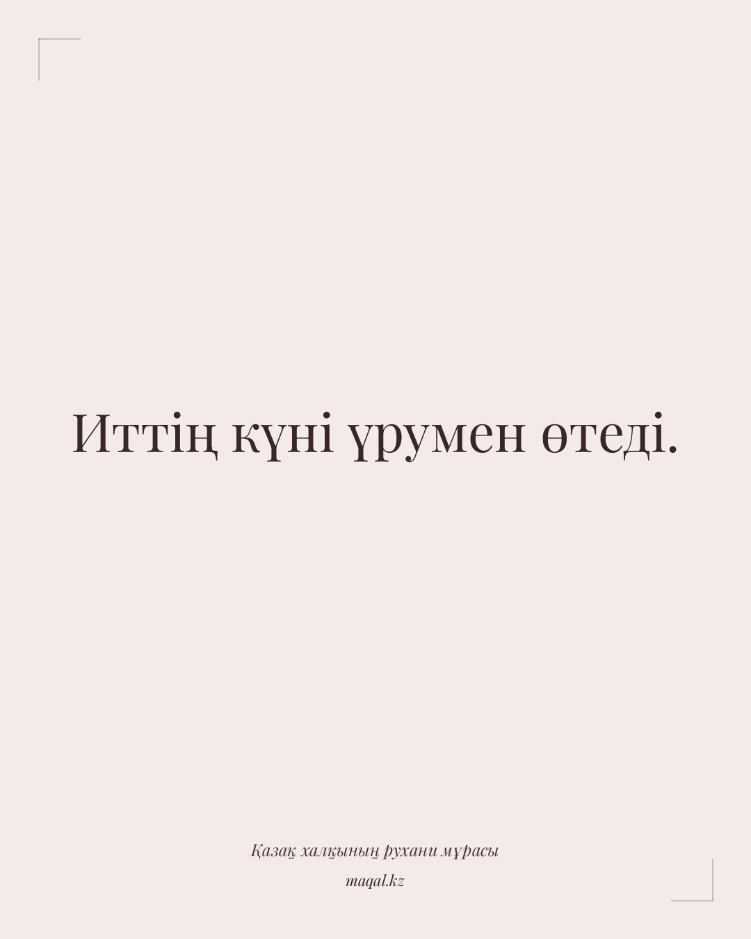 Иттің күні үрумен өтеді. — қазақша мақал