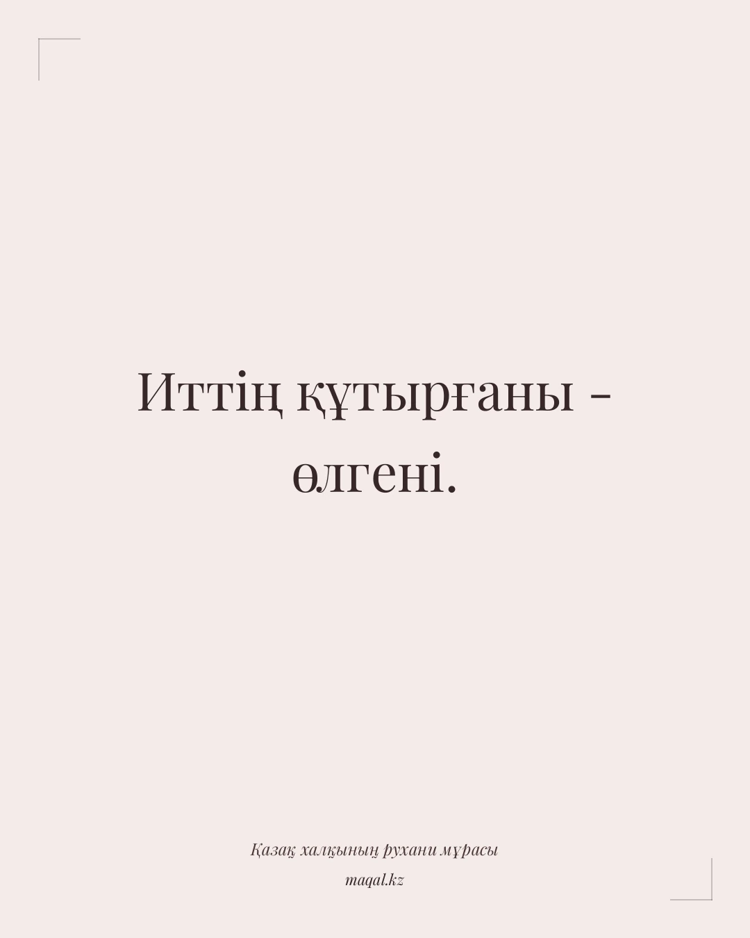 Иттің құтырғаны - өлгені. — қазақша мақал