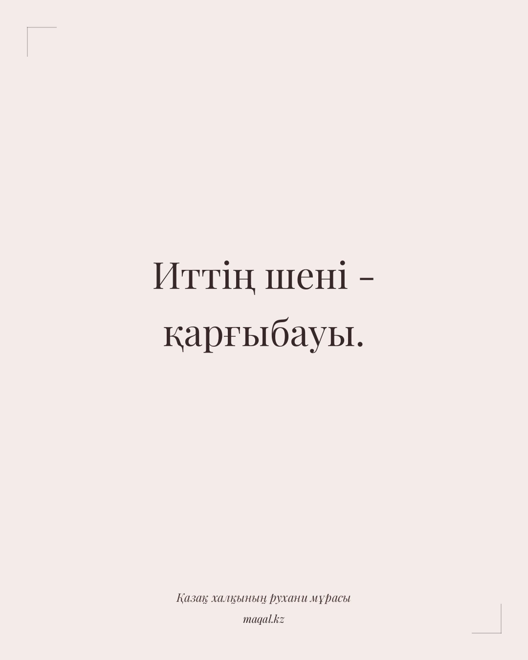 Иттің шені - қарғыбауы. — қазақша мақал