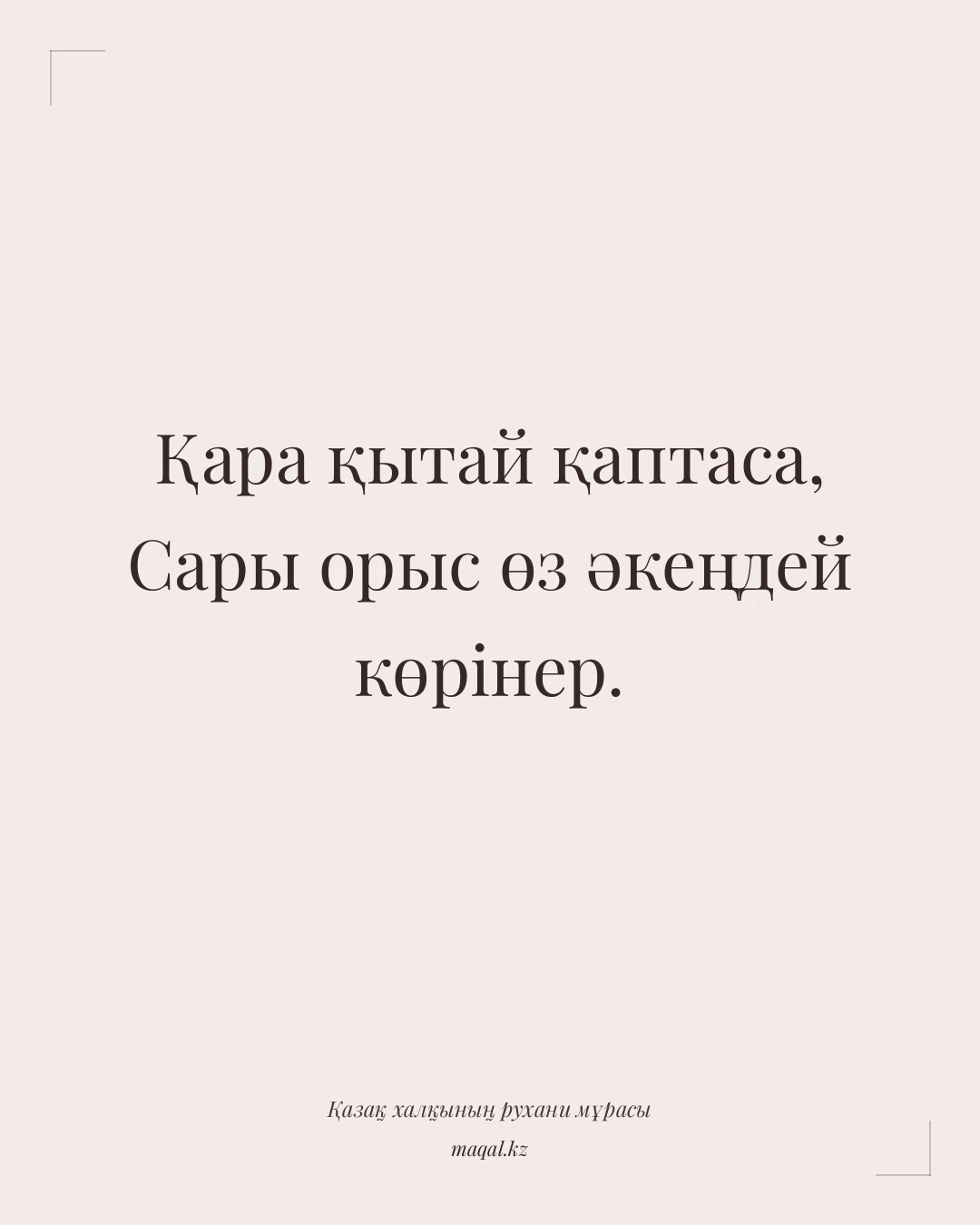 Қара қытай қаптаса, Сары орыс өз әкеңдей көрінер. — қазақша мақал