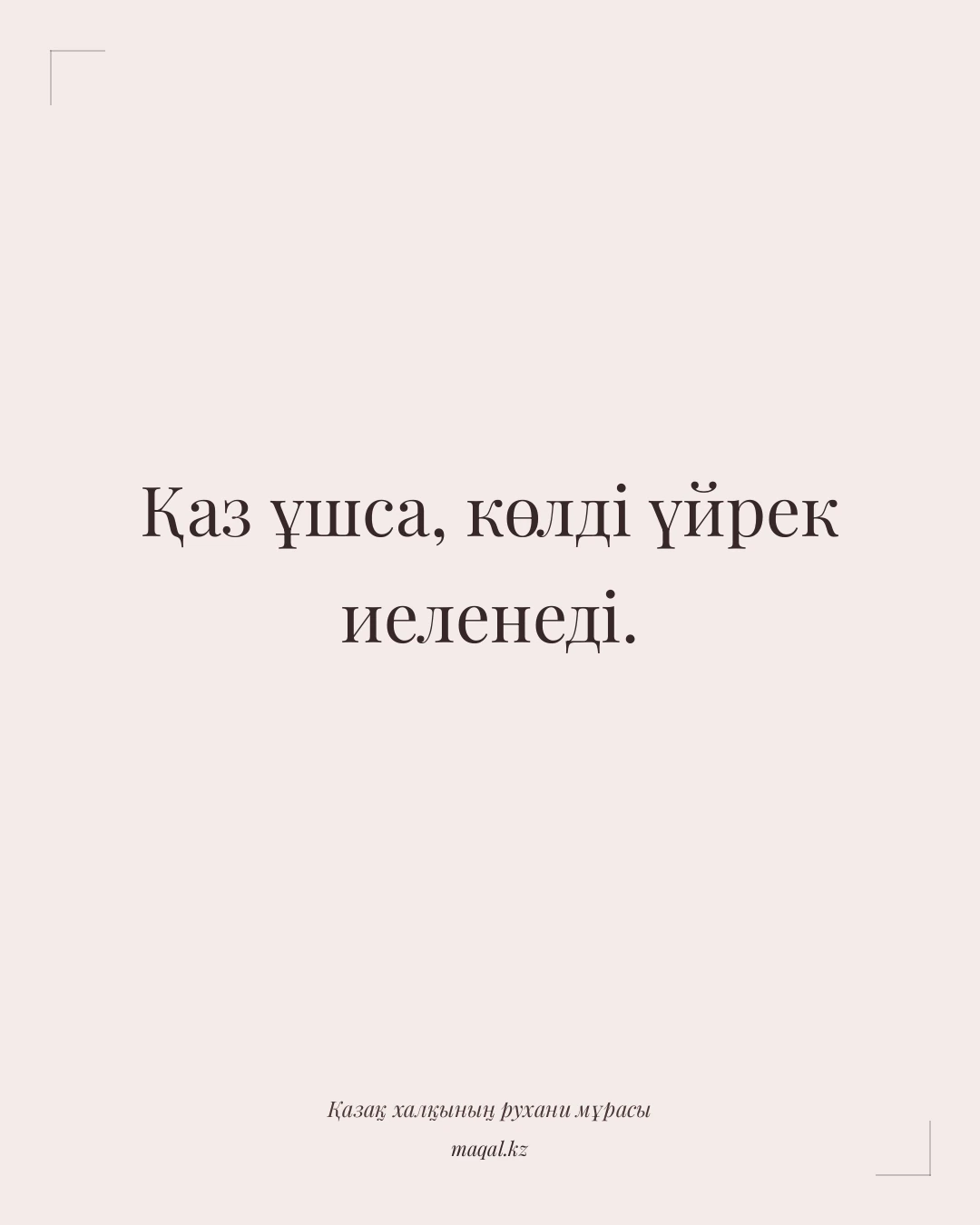 Қаз ұшса, көлді үйрек иеленеді. — қазақша мақал