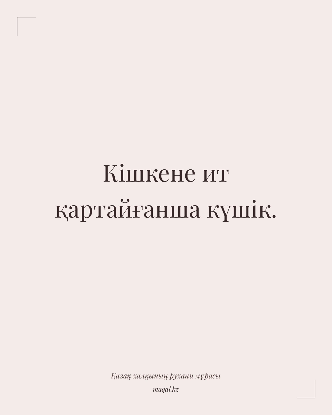 Кішкене ит қартайғанша күшік. — қазақша мақал