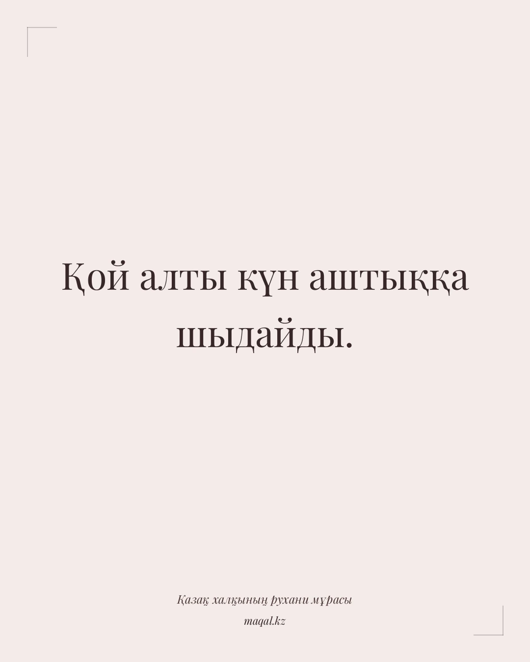 Қой алты күн аштыққа шыдайды. — қазақша мақал