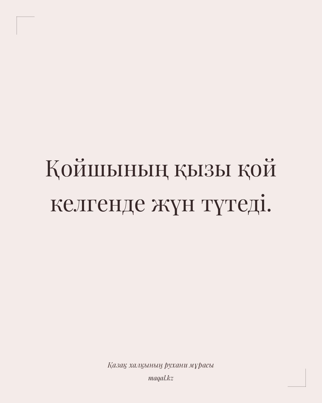 Қойшының қызы қой келгенде жүн түтеді. — қазақша мақал