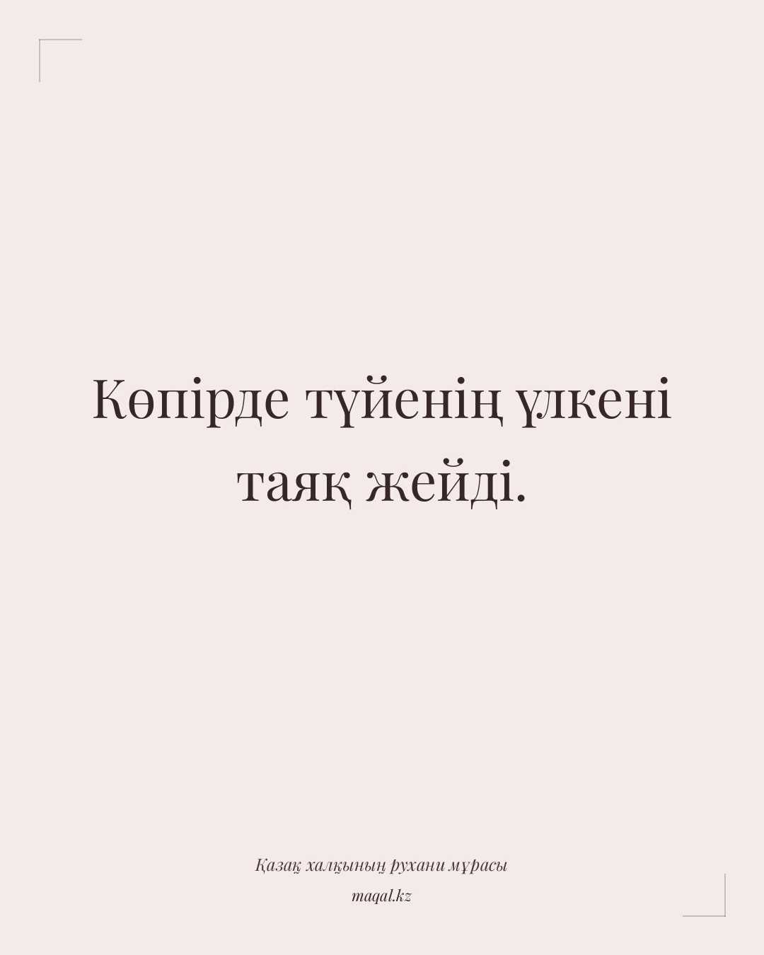 Көпірде түйенің үлкені таяқ жейді. — қазақша мақал