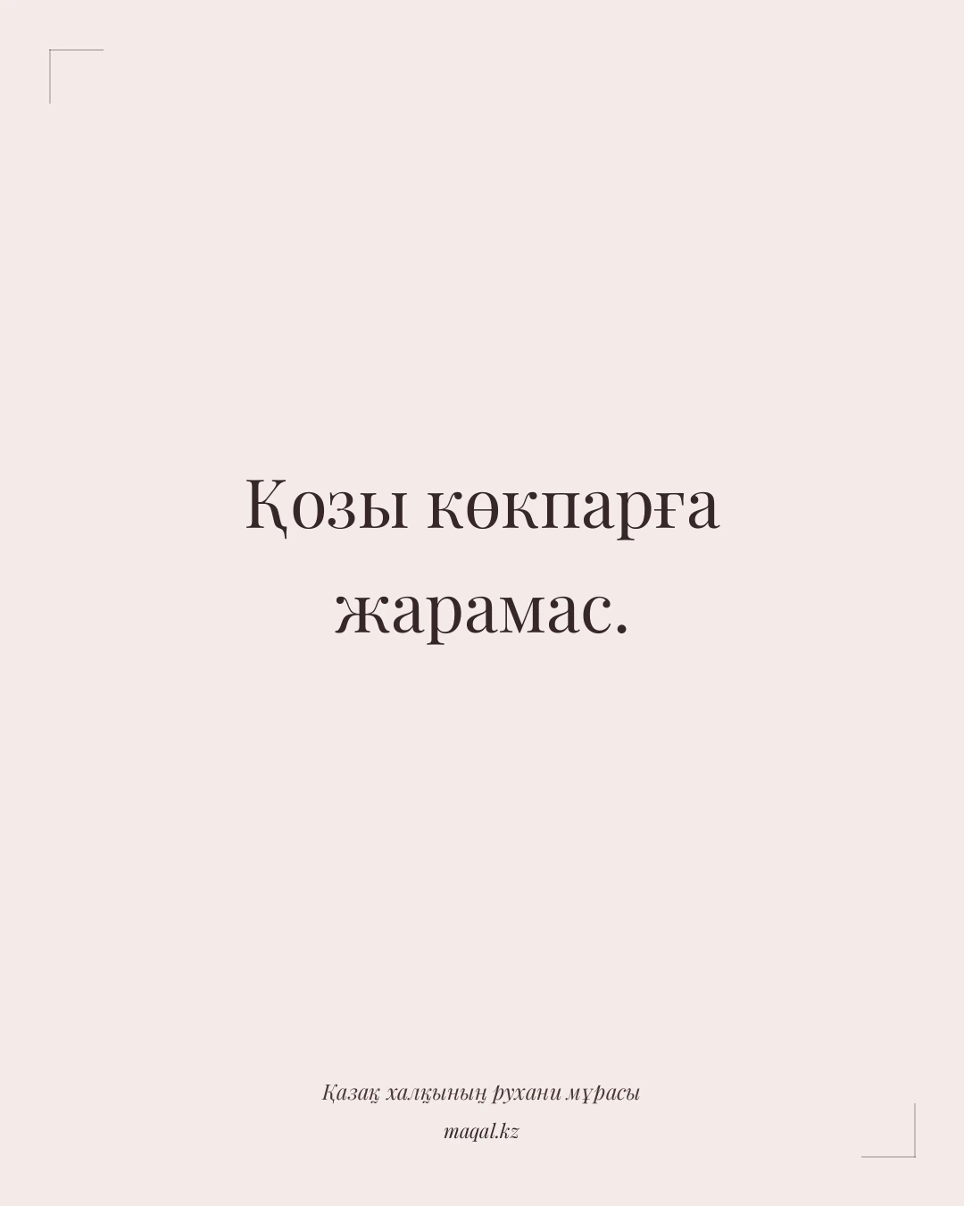 Қозы көкпарға жарамас. — қазақша мақал
