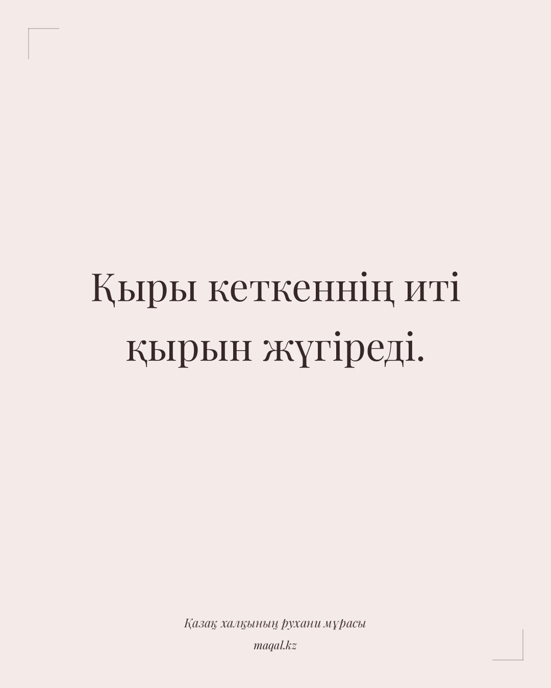 Қыры кеткеннің иті қырын жүгіреді. — қазақша мақал