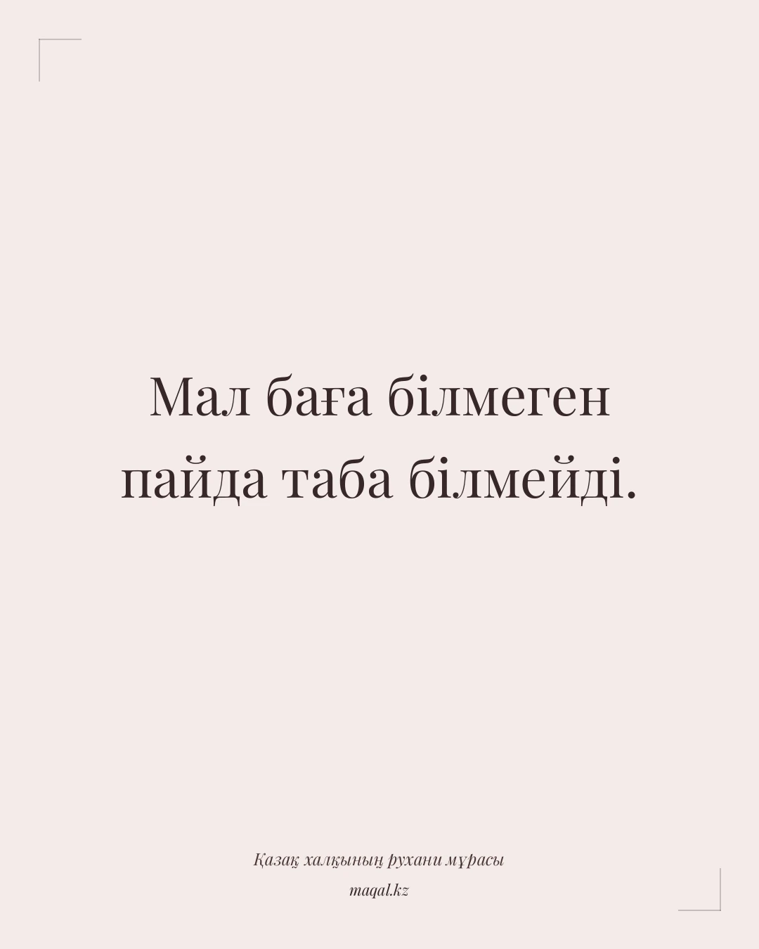 Мал баға білмеген пайда таба білмейді. — қазақша мақал