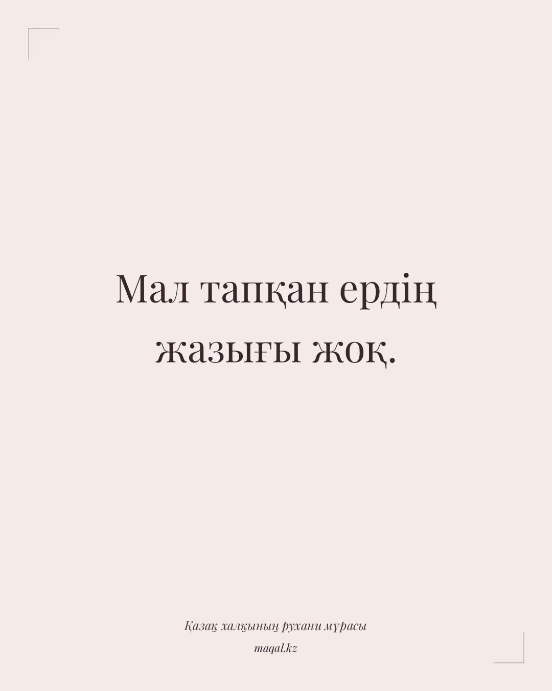 Мал тапқан ердің жазығы жоқ. — қазақша мақал