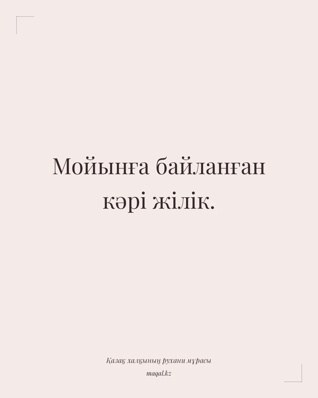 Мойынға байланған кәрі жілік. — қазақша мақал