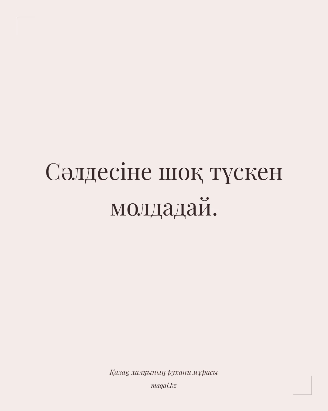 Сәлдесіне шоқ түскен молдадай. — қазақша мақал