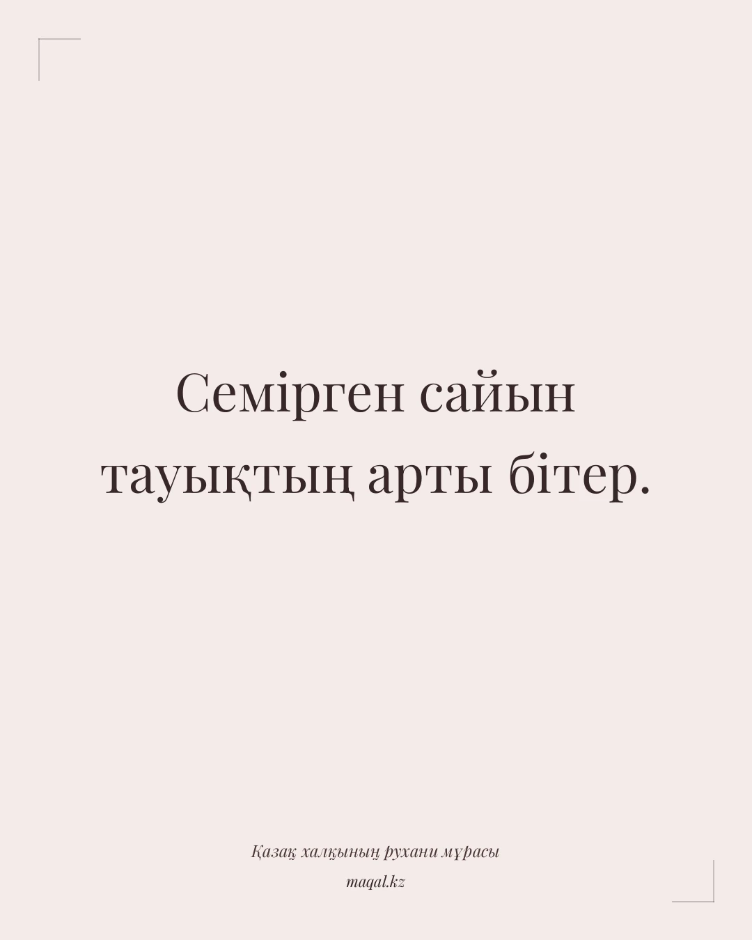 Семірген сайын тауықтың арты бітер. — қазақша мақал