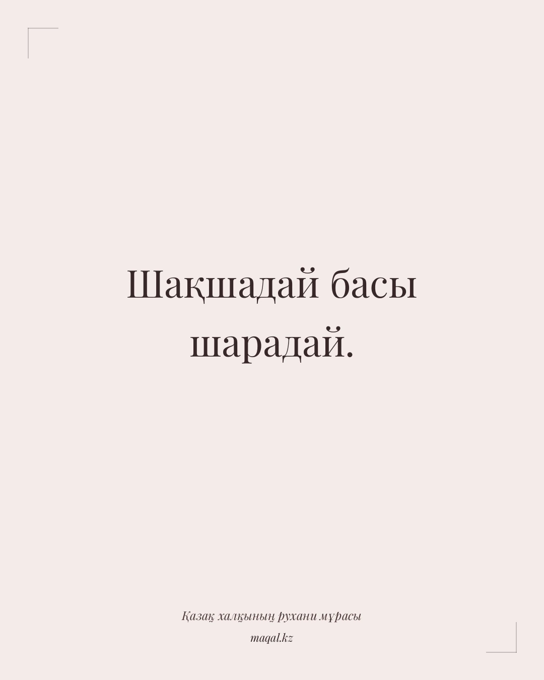 Шақшадай басы шарадай. — қазақша мақал