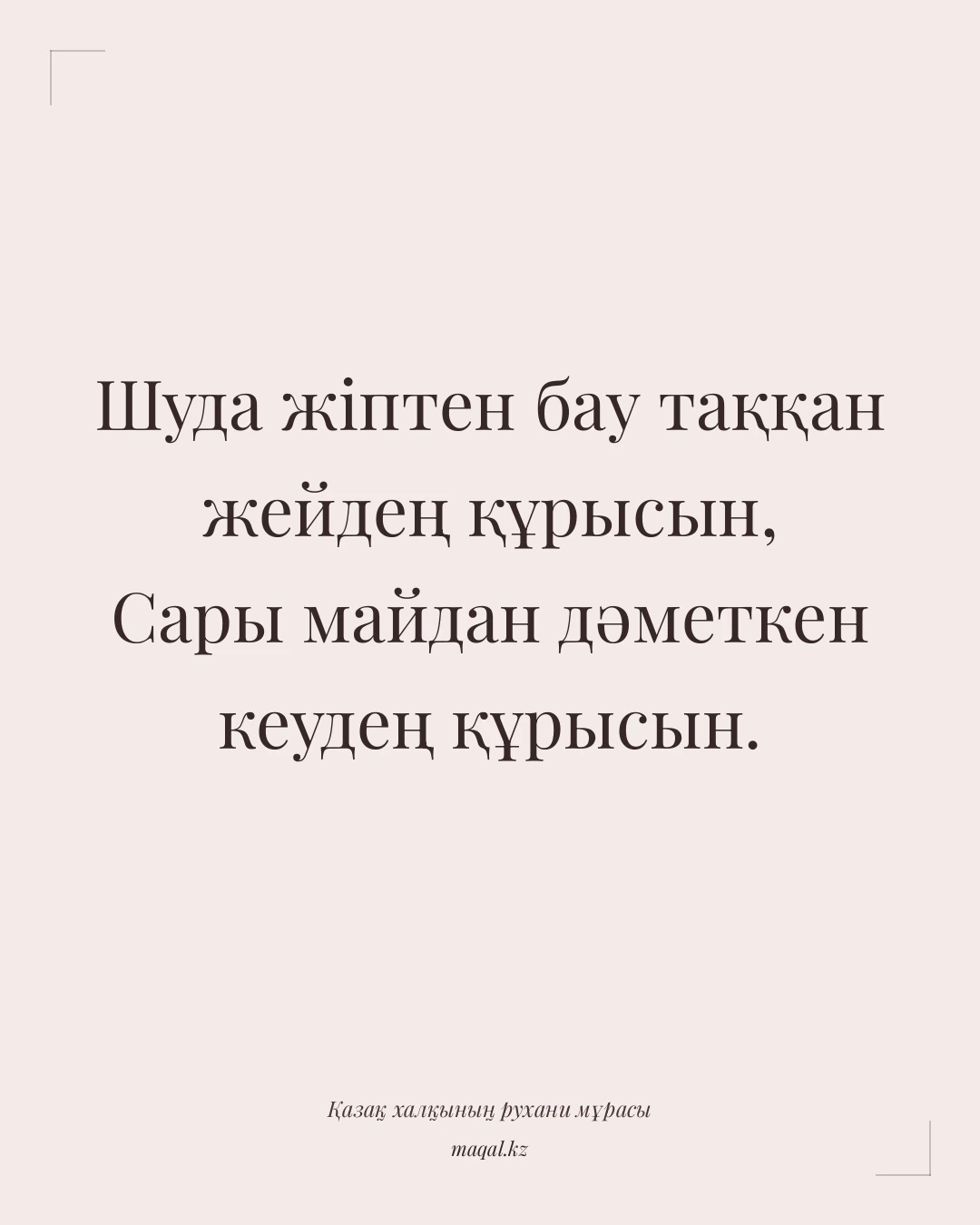 Шуда жіптен бау таққан жейдең құрысын, Сары майдан дәметкен кеудең құрысын. — қазақша мақал