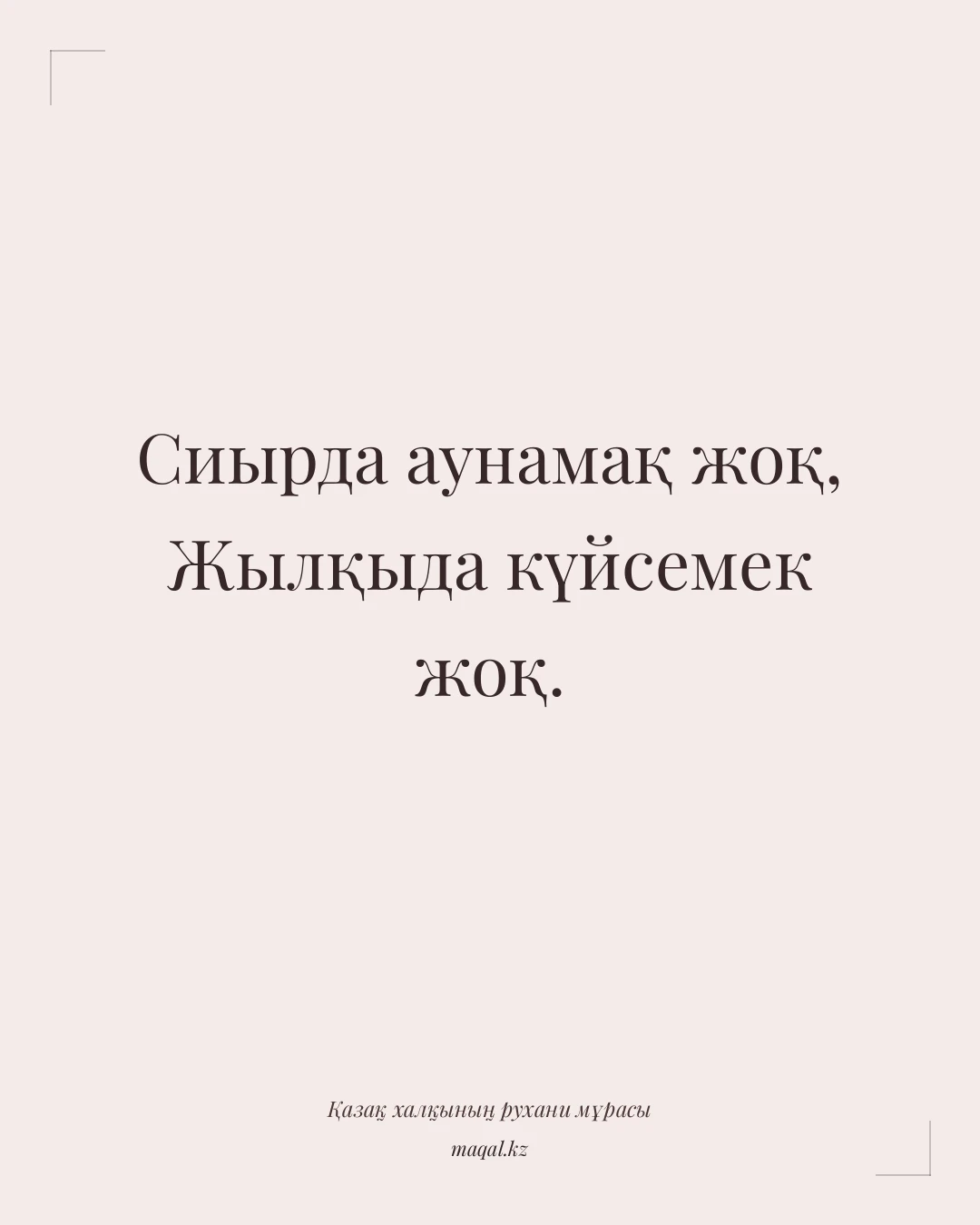 Сиырда аунамақ жоқ, Жылқыда күйсемек жоқ. — қазақша мақал