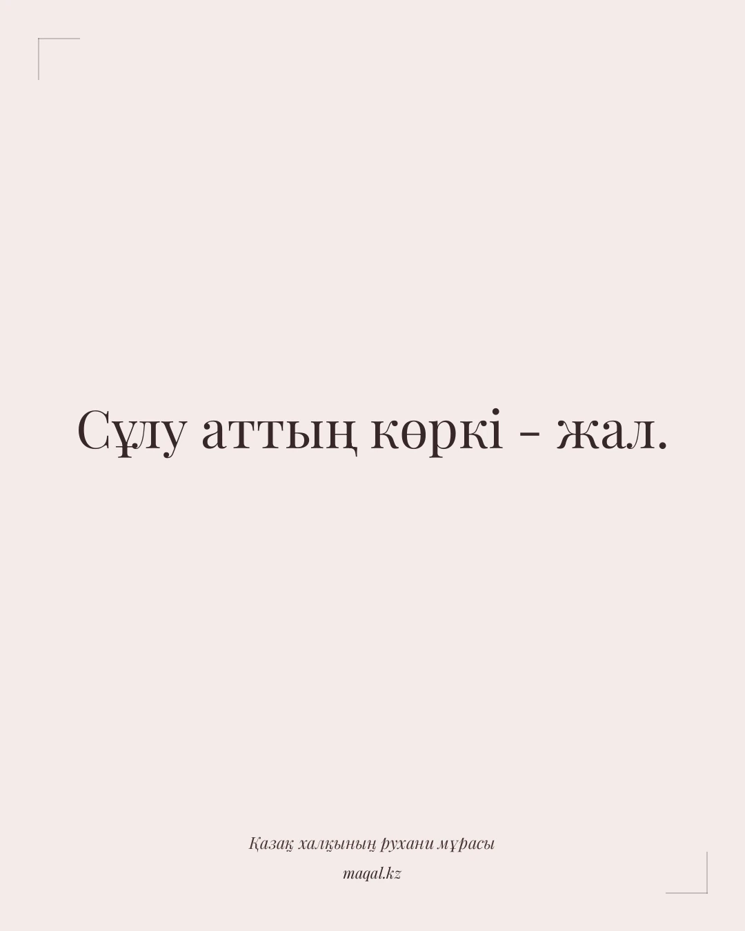 Сұлу аттың көркі - жал. — қазақша мақал