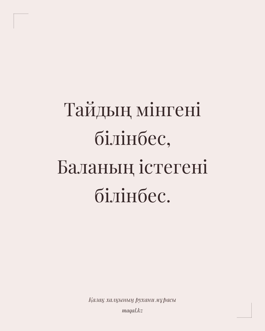 Тайдың мінгені білінбес, Баланың істегені білінбес. — қазақша мақал