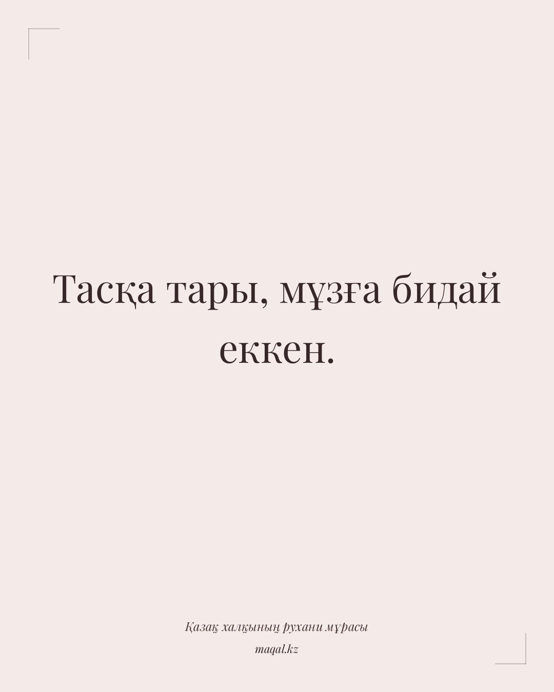 Тасқа тары, мұзға бидай еккен. — қазақша мақал