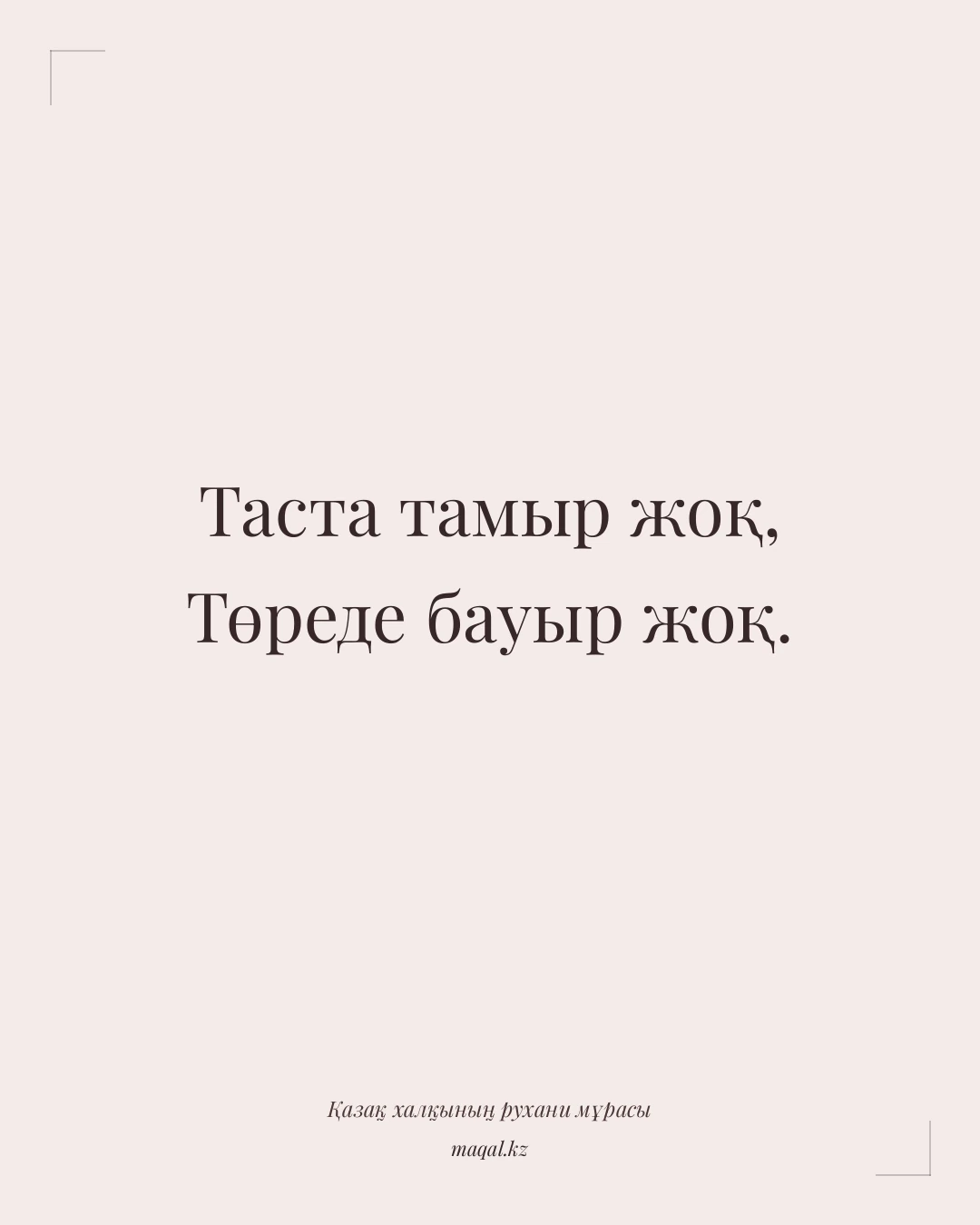Таста тамыр жоқ, Төреде бауыр жоқ. — қазақша мақал