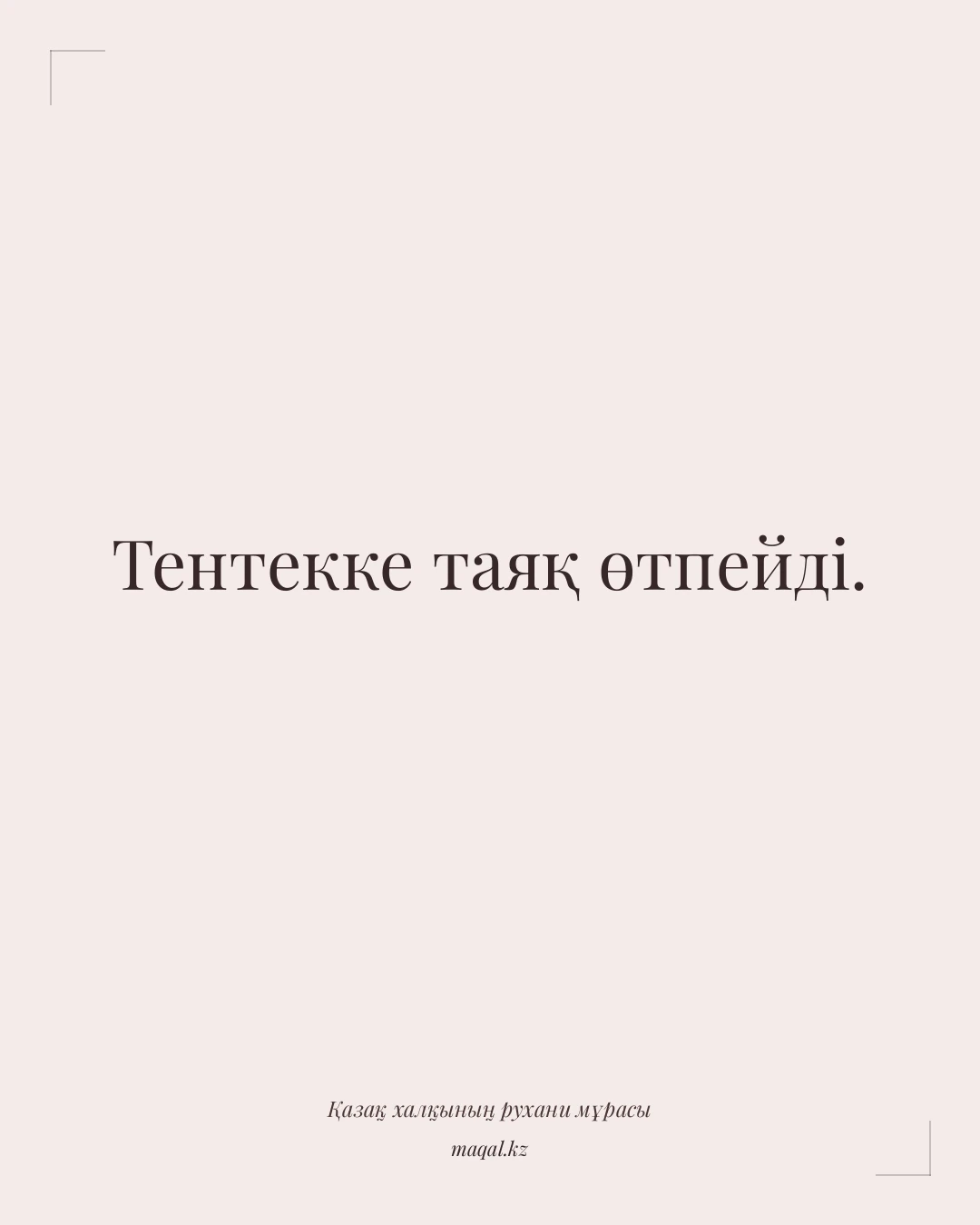 Тентекке таяқ өтпейді. — қазақша мақал