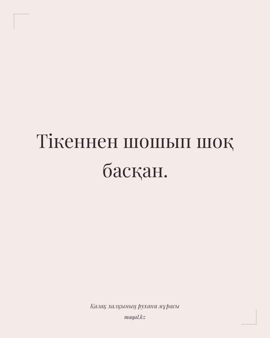 Тікеннен шошып шоқ басқан. — қазақша мақал