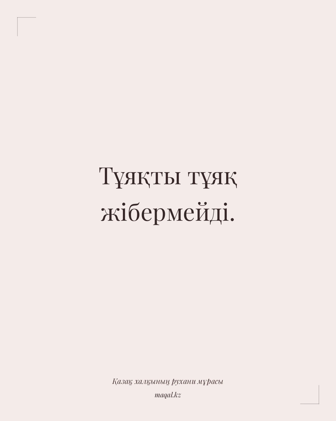 Тұяқты тұяқ жібермейді. — қазақша мақал