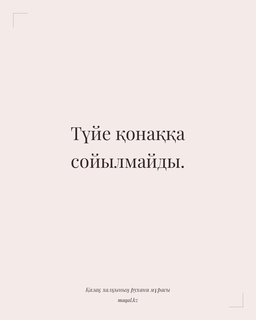 Түйе қонаққа сойылмайды. — қазақша мақал