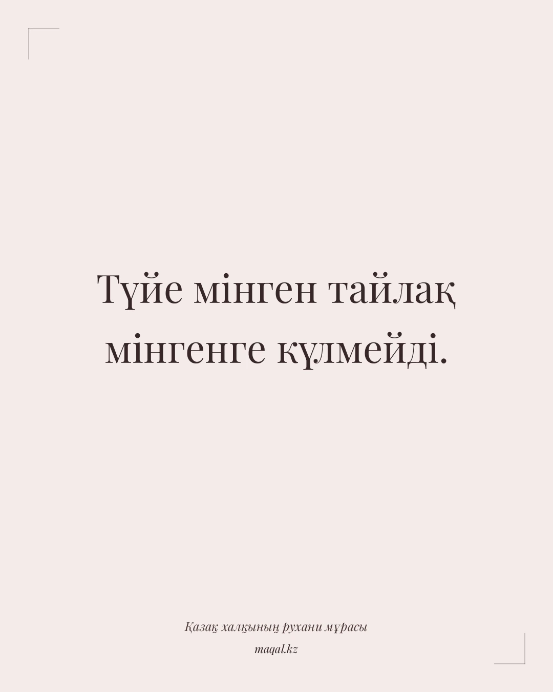 Түйе мінген тайлақ мінгенге күлмейді. — қазақша мақал