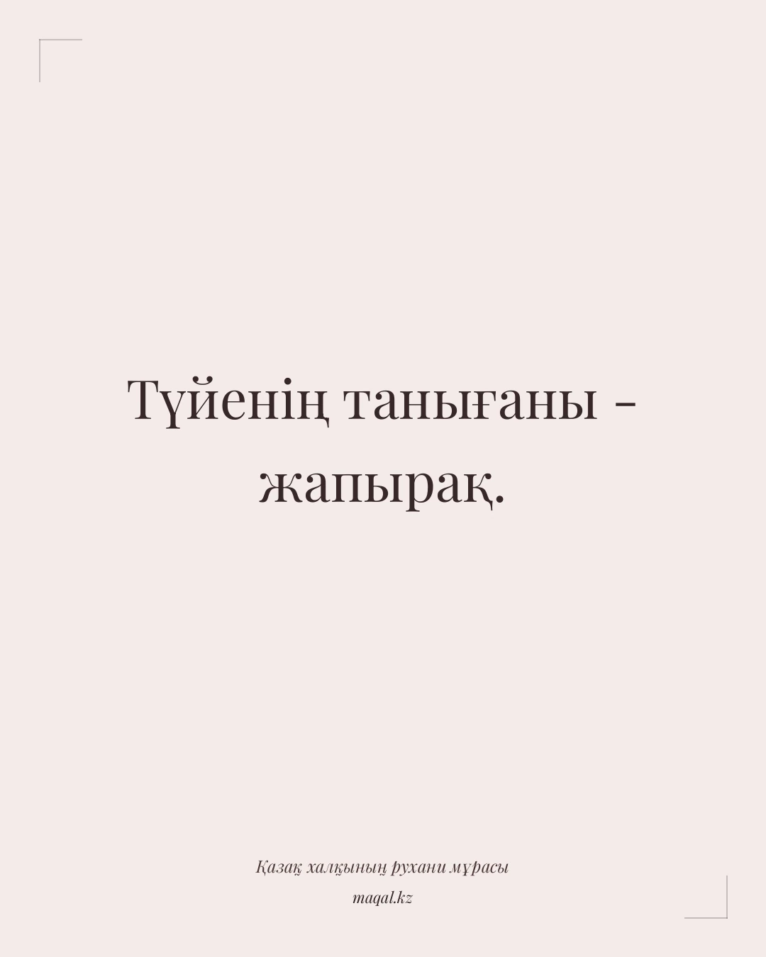 Түйенің танығаны - жапырақ. — қазақша мақал