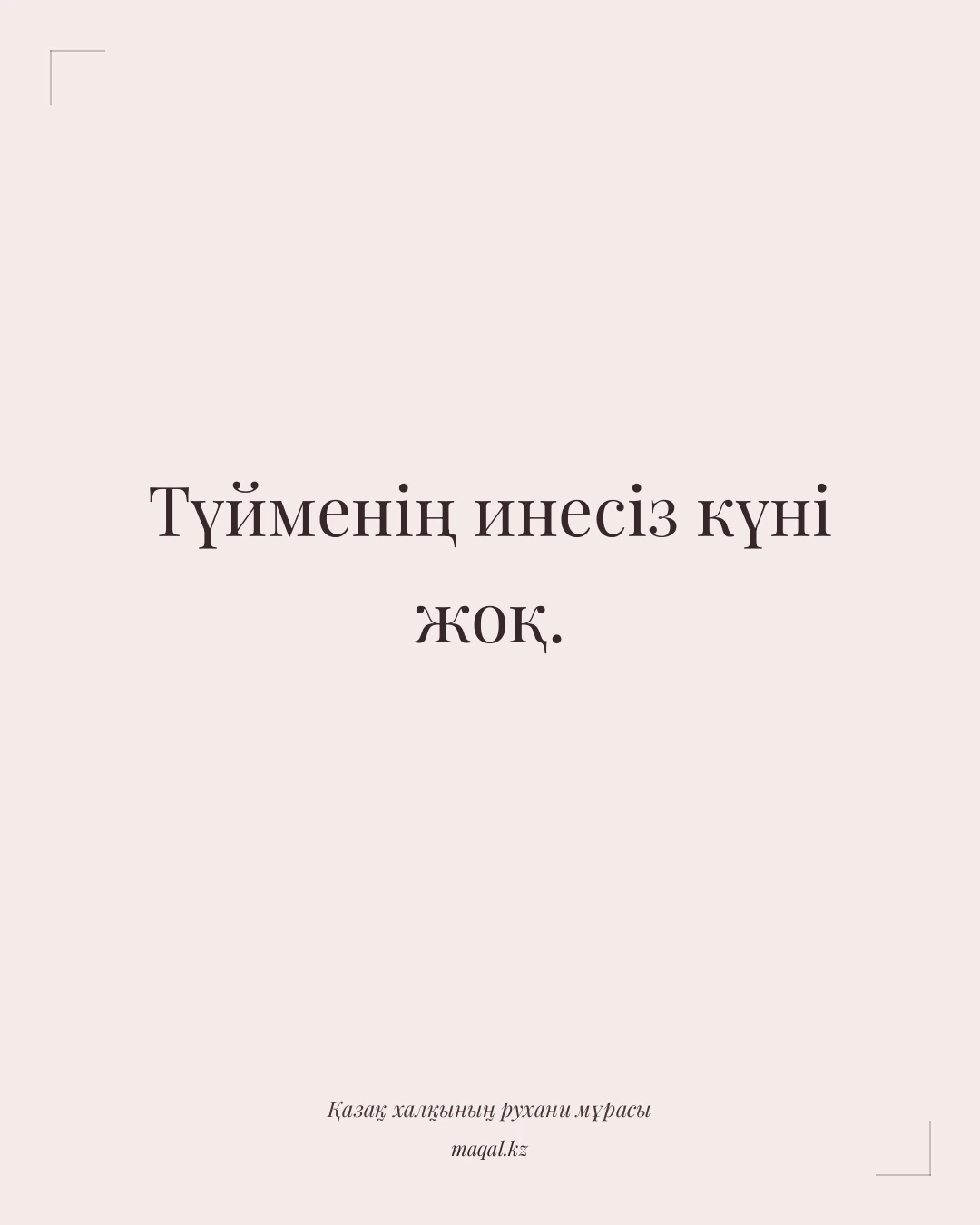 Түйменің инесіз күні жоқ. — қазақша мақал