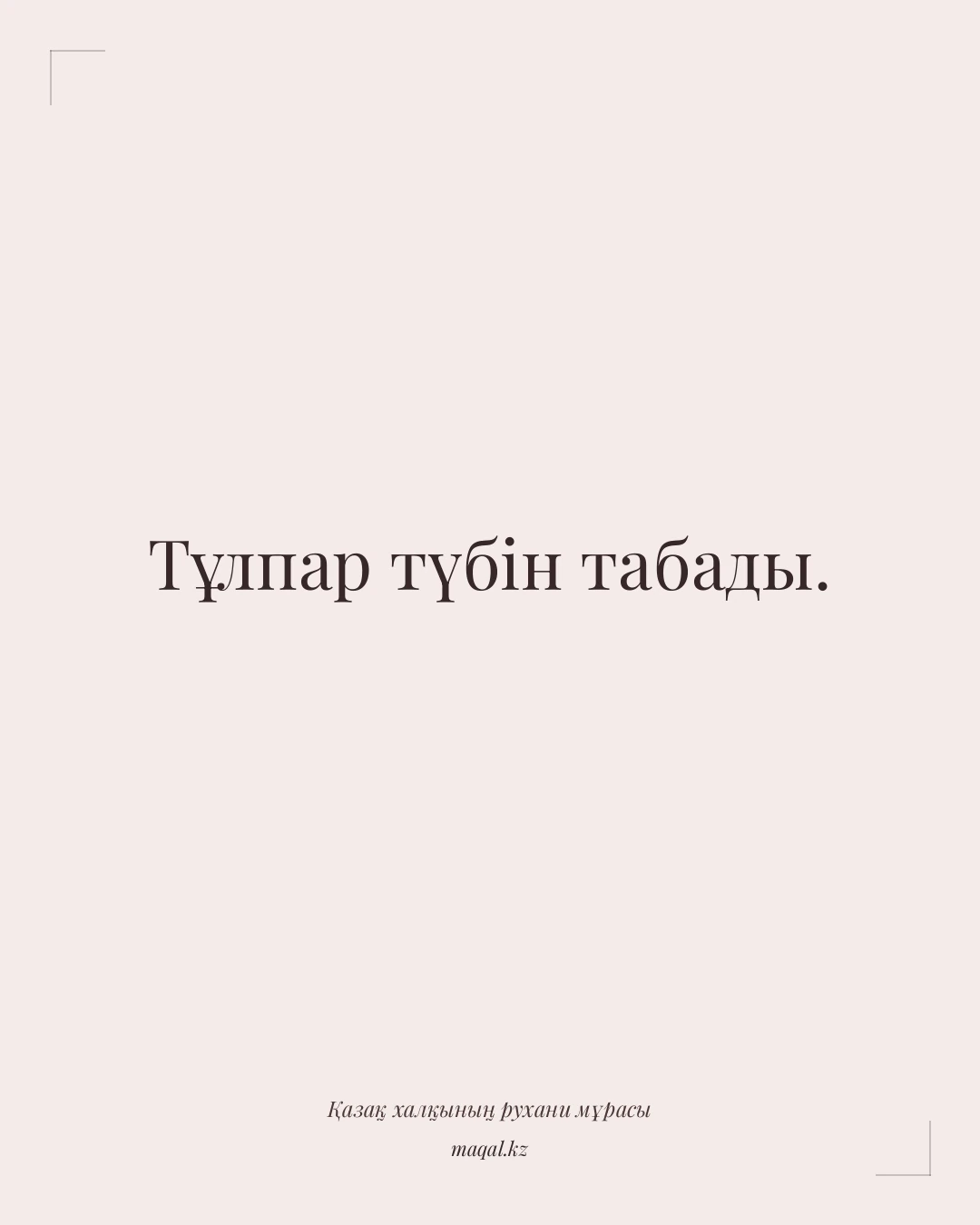 Тұлпар түбін табады. — қазақша мақал