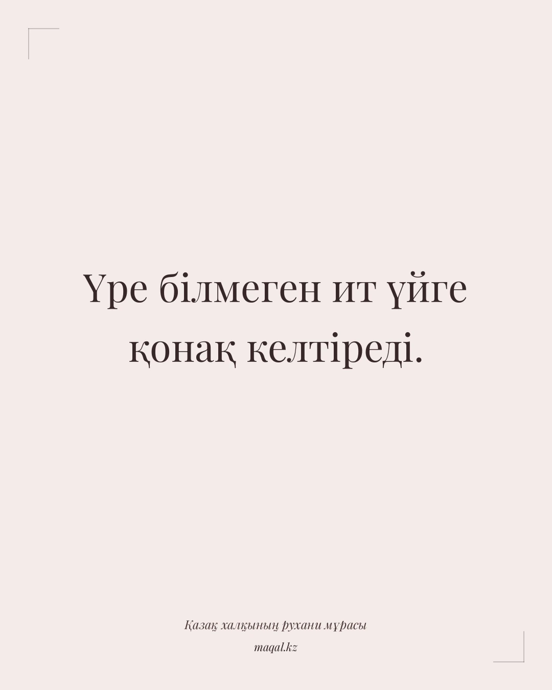 Үре білмеген ит үйге қонақ келтіреді. — қазақша мақал
