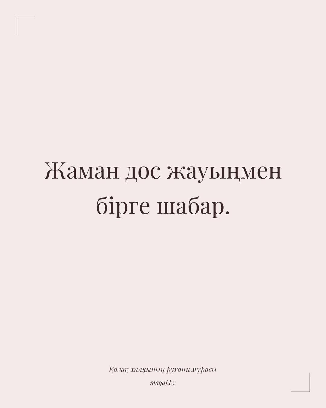 Жаман дос жауыңмен бірге шабар. — қазақша мақал