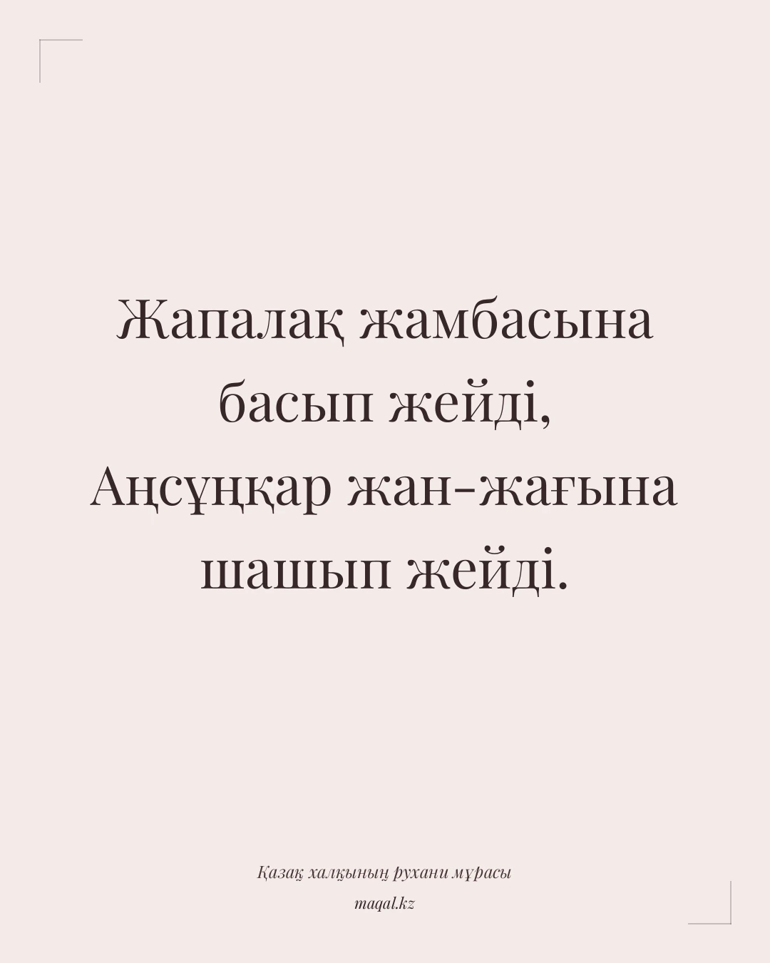 Жапалақ жамбасына басып жейді, Аңсұңқар жан-жағына шашып жейді. — қазақша мақал